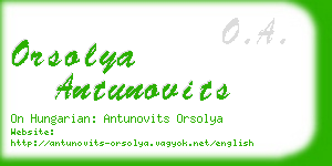 orsolya antunovits business card